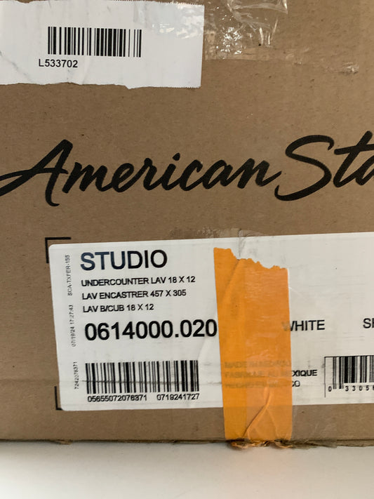 Studio Rectangular Undermounted Bathroom Sink in White