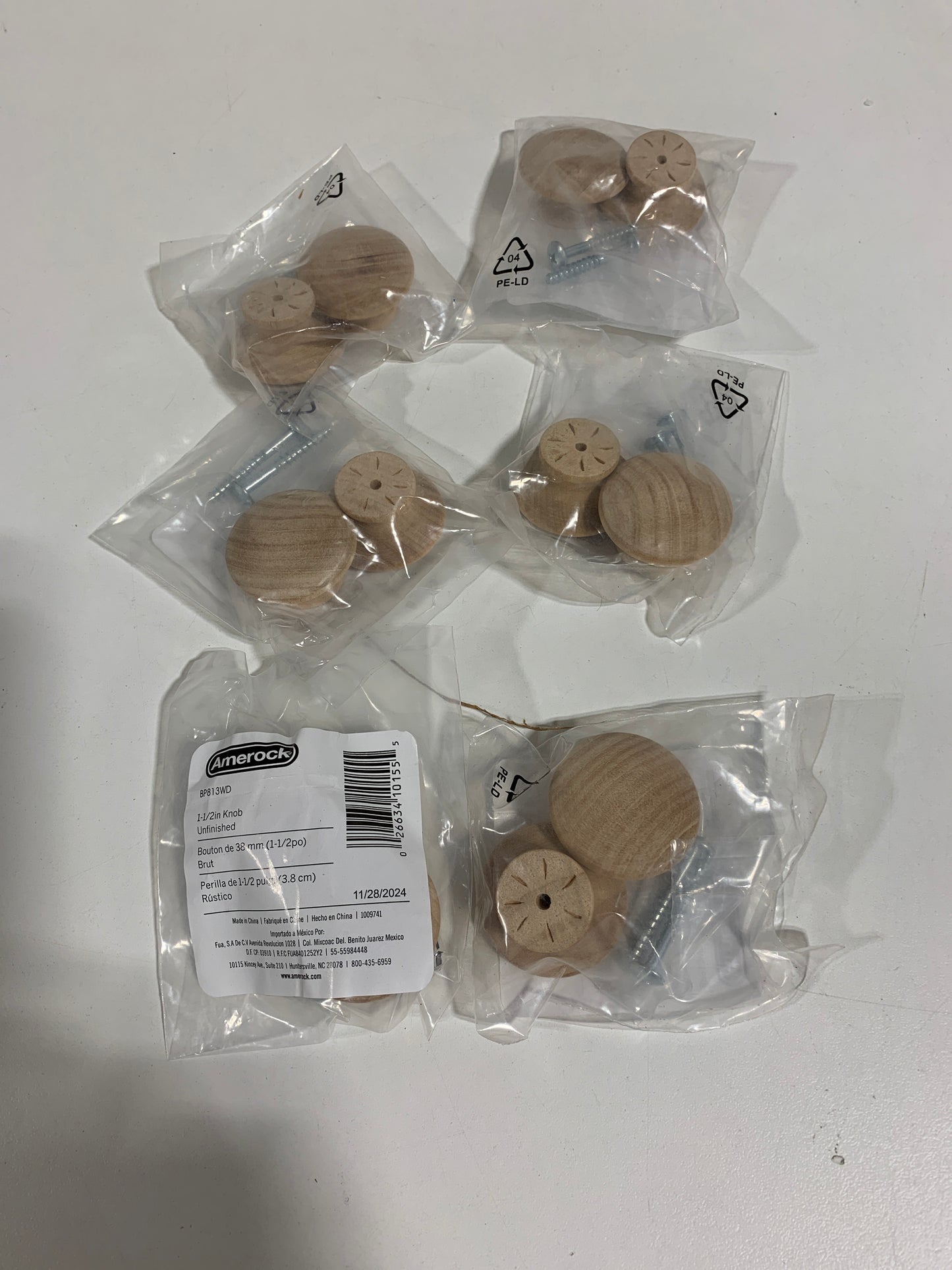 6 Everyday Heritage 1-1/2 in. (38mm) Traditional Unfinished Round Cabinet Knob