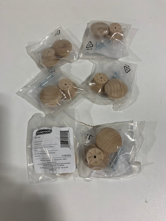 6 Everyday Heritage 1-1/2 in. (38mm) Traditional Unfinished Round Cabinet Knob