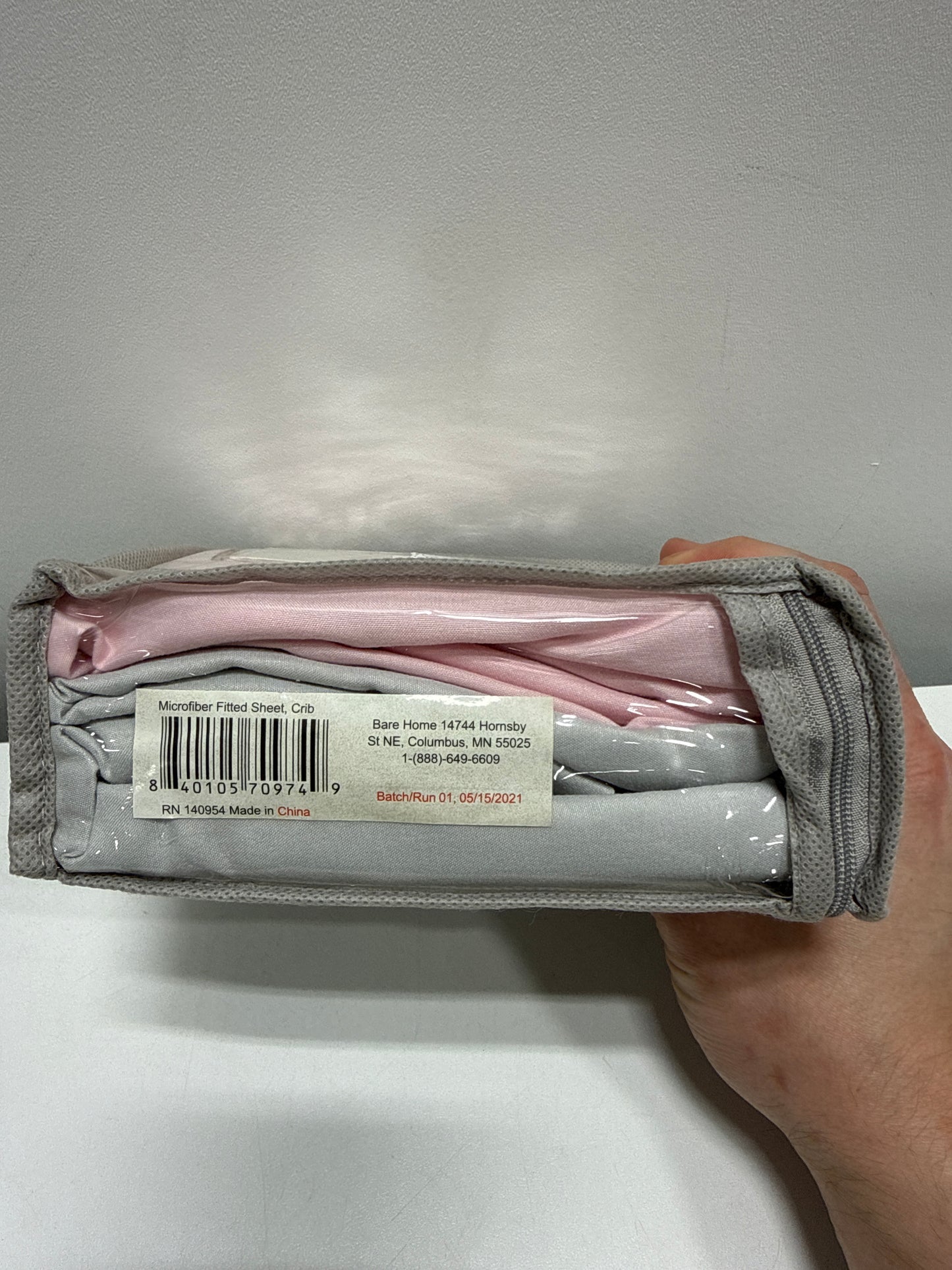 Bare Home 2-Pack Fitted Crib Sheets - Premium 1800 Ultra-Soft Microfiber - Breathable - Baby Sheet - for Boys & Girls - Fits Standard Crib and Toddler Mattresses (Pink Slipper/Cloud Grey)