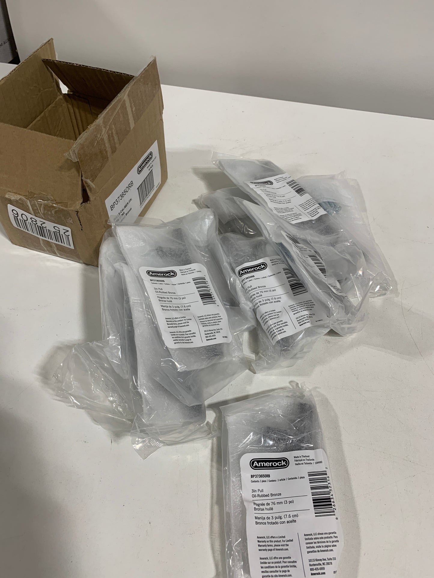 10 - Caliber 3 in. (76mm) Modern Oil-Rubbed Bronze Bar Cabinet Pull