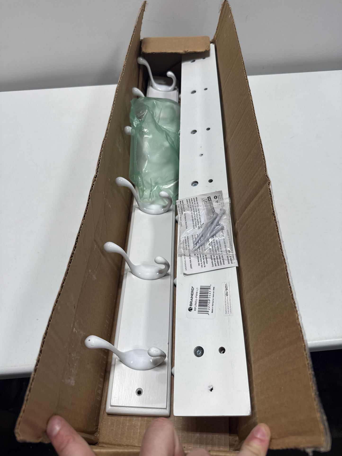 2 x Liberty 27 in. White Heavy Duty Hook Rack