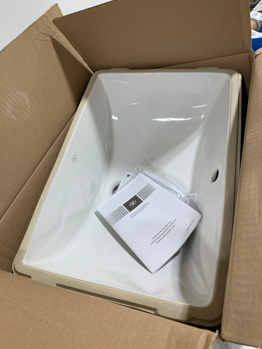 DXV D00614000 Webster 19-3/4" Rectangular Vitreous China Undermount Bathroom Sink with Overflow Canvas White Sinks Bathroom Sinks Sinks Only
