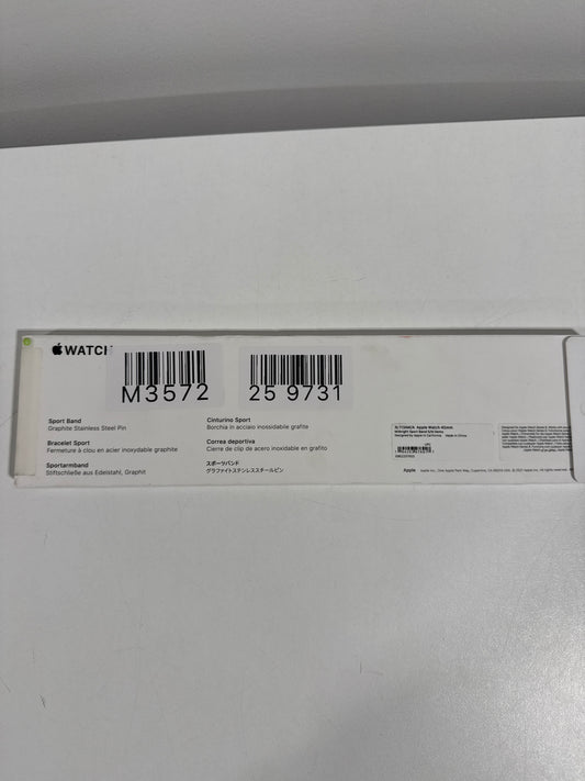 Apple - Watch Sport Band Graphite Stainless Steel Pin - Midnight - Black