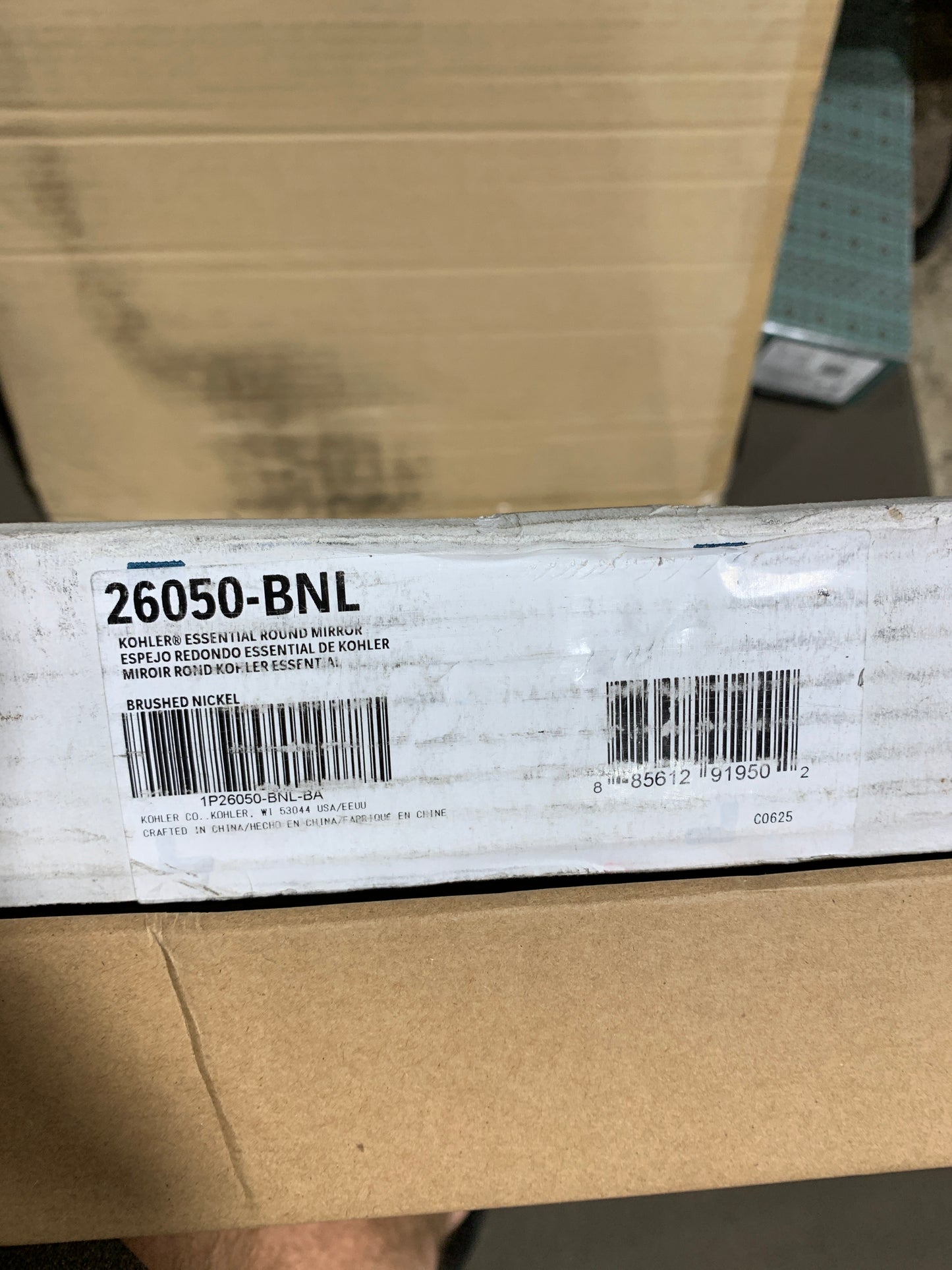 Kohler K-26050 Essential 28-1/8" Diameter Modern Circular Framed Bathroom Wall Mirror Brushed Nickel