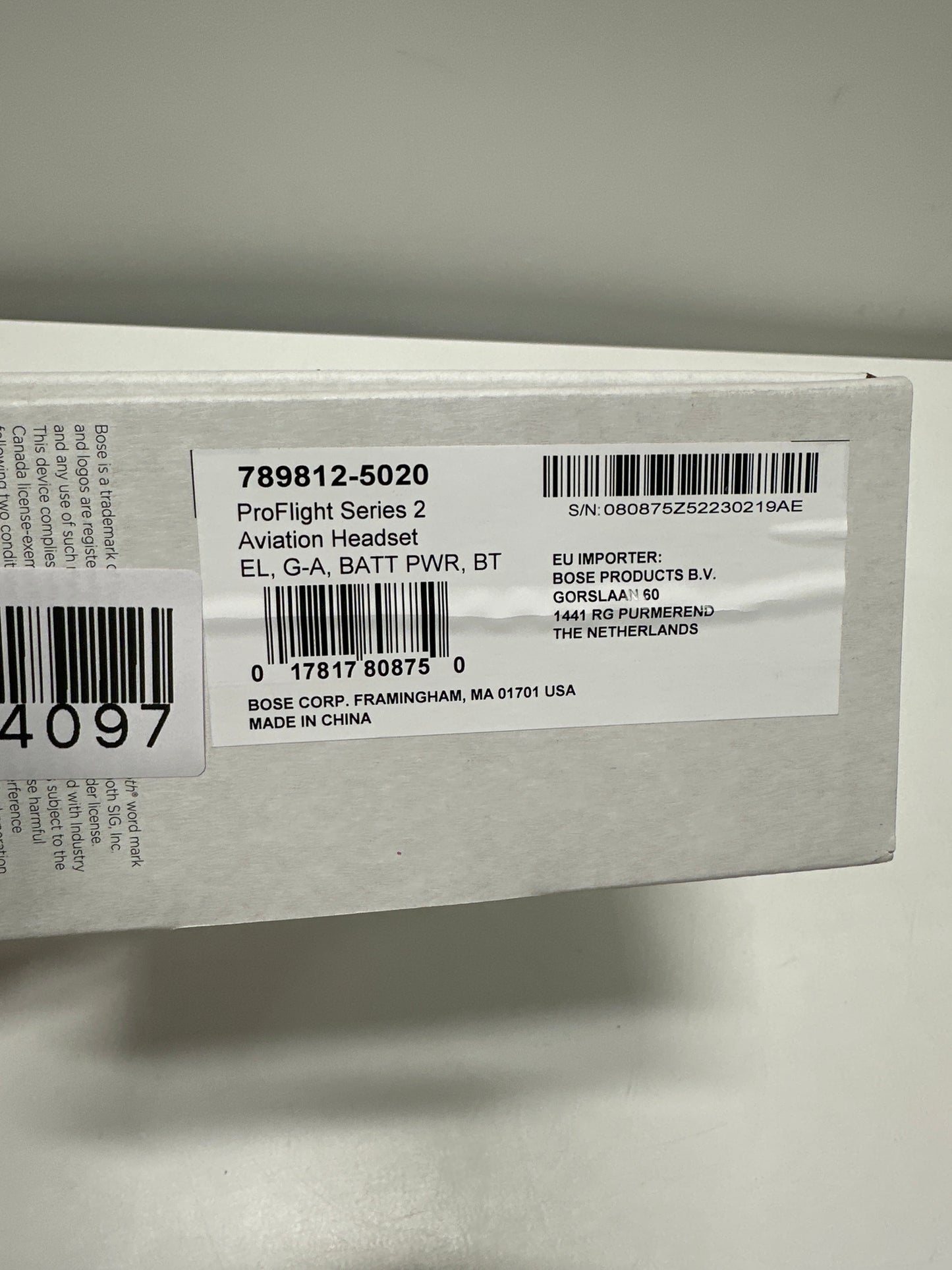 Used Bose - ProFlight Series 2 Bluetooth Noise-Cancelling in-Ear Aviation Headset with Dual Plug - Black