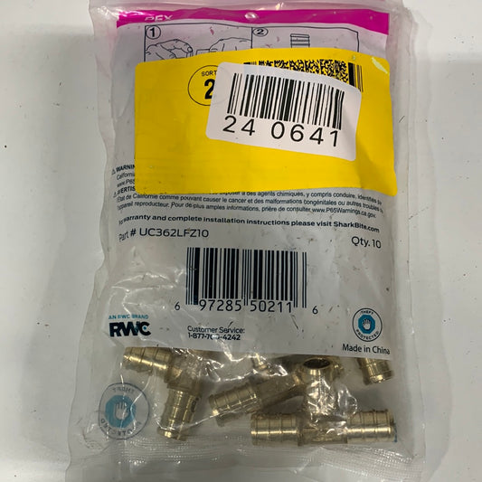 SharkBite 1/2-in PEX Crimp Brass Tee (8-Pack)