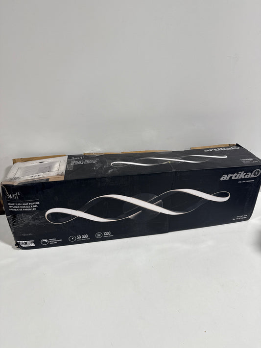 Swirl 27 in. 1-Light Matte Black Modern Integrated LED Vanity Light Bar for Bathroom