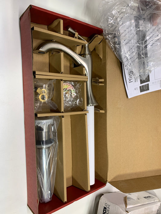 Pfister LG42-RH2 Rhen 1.2 GPM Single Hole Bathroom Faucet with Push & Seal Drain Assembly Brushed Nickel