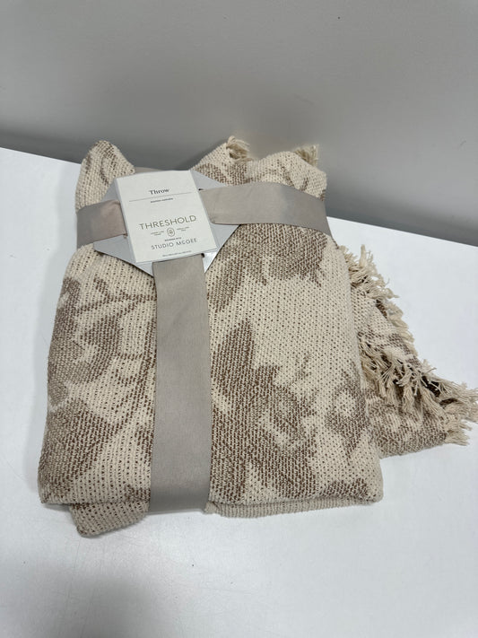 50inx60in Woven Floral and Leaves Pattern Throw with Fringe - Threshold™ Designed with Studio McGee