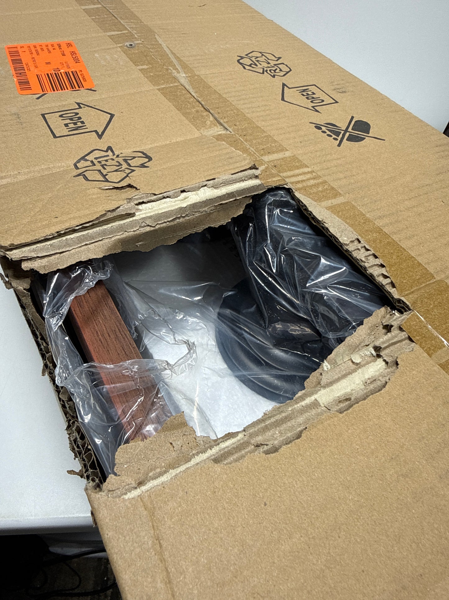 HKMGT Retro 5-Light Mahogany&Black Rectangular Chandelier with Glass Shade for Kitchen Island with No Bulbs Included