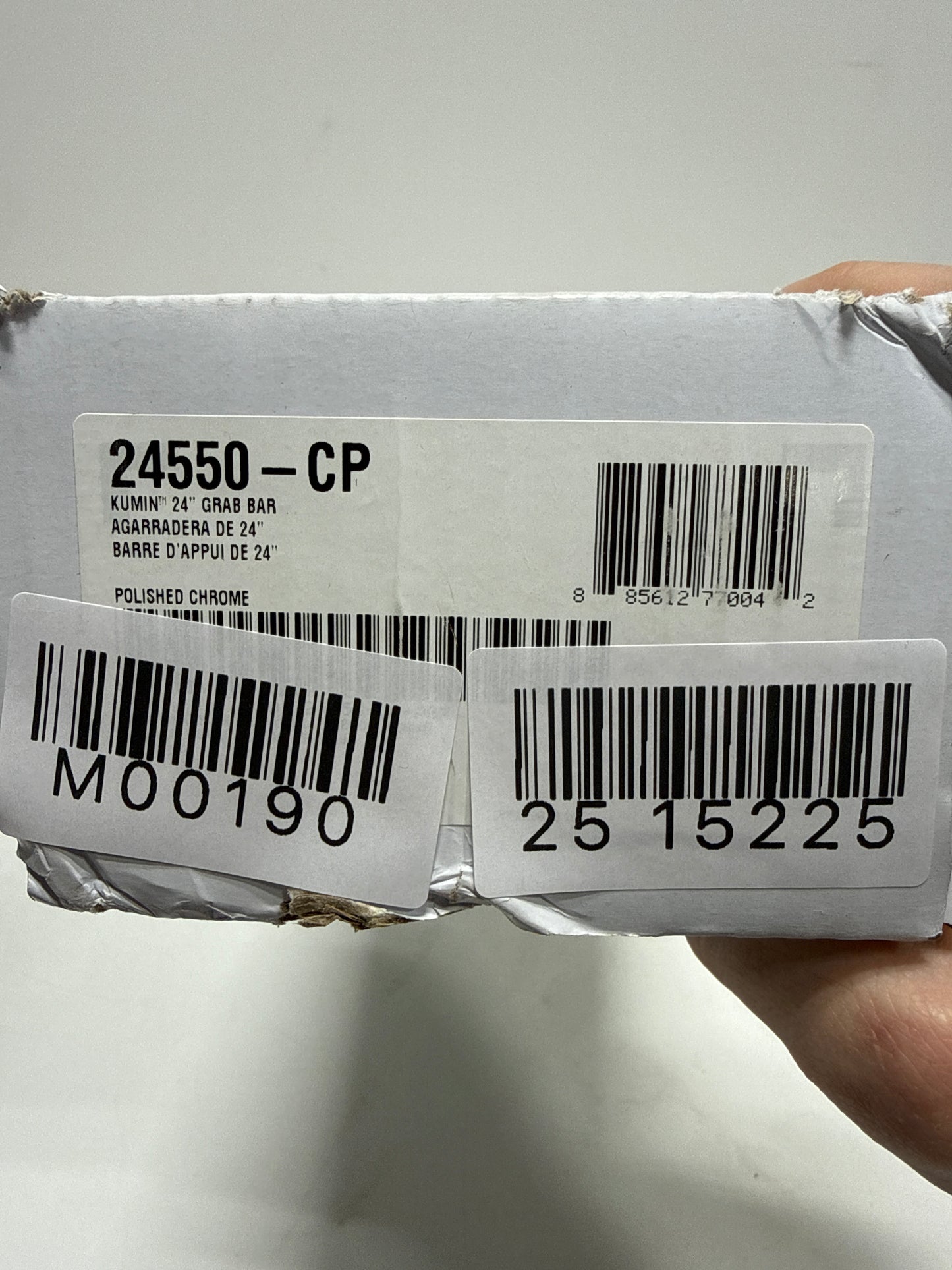 Kohler 24550-CP 24 in. Genuine OEM Grab Bar - Polished Chrome