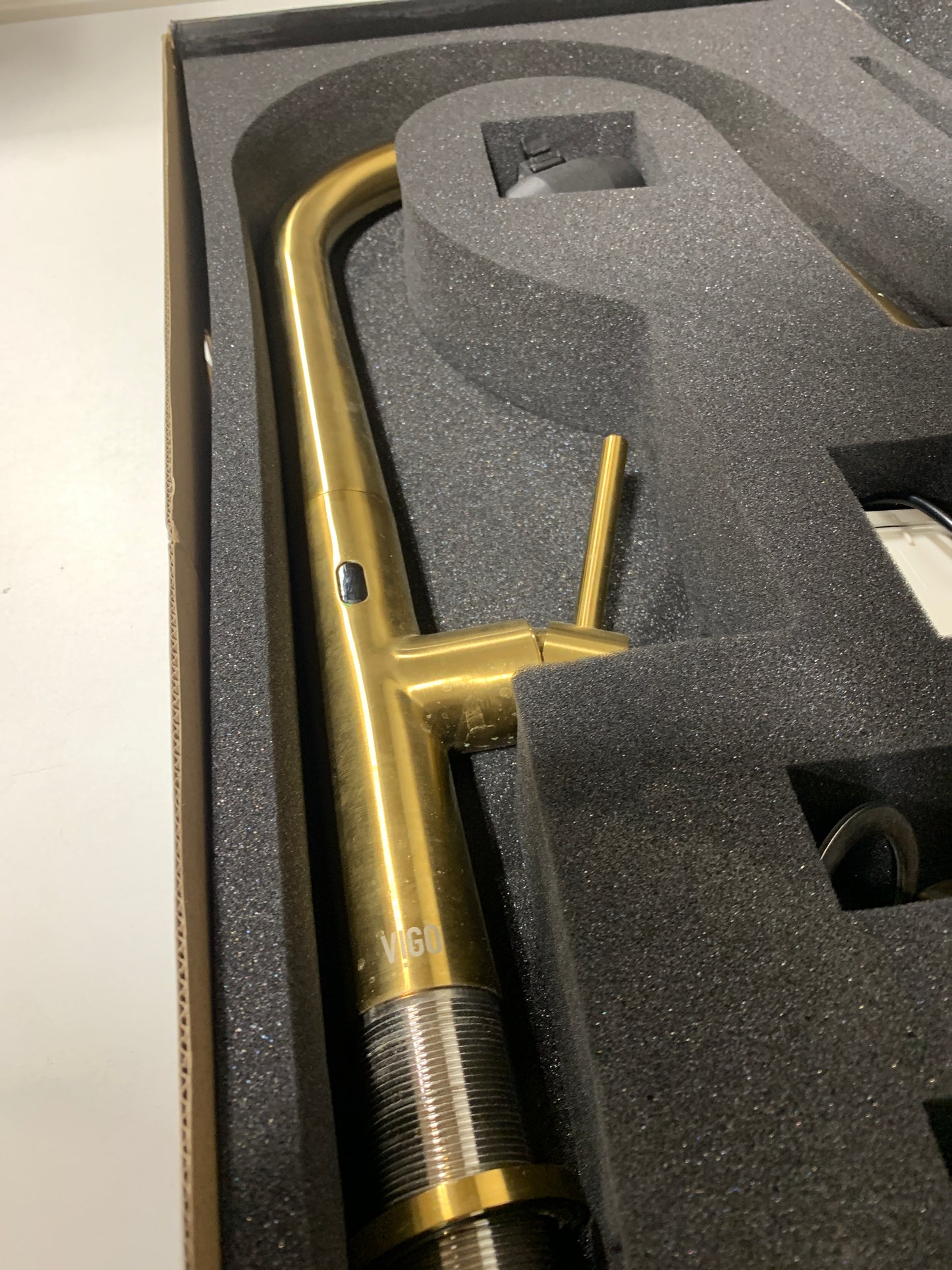 Used Greenwich Single-Handle Pull-Down Sprayer Kitchen Faucet with Touchless Sensor in Matte Brushed Gold