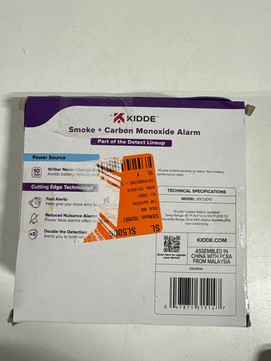 10-Year Battery Powered Smoke and Carbon Monoxide Detector with Alarm LED Warning Lights 21031514