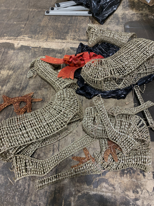 See Desc Used Reindeer Family with LED Lights Set of 3 Kirkland