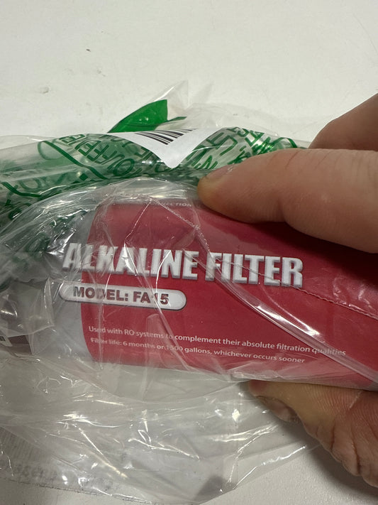 iSpring FA15 Alkaline Inline Water Filter Cartridge, 10” x 2” with 1/4” Quick Connect, NSF Certified, Add-on for RO Systems, Balances pH & Restores Minerals, 3-Layer Replacement Filter