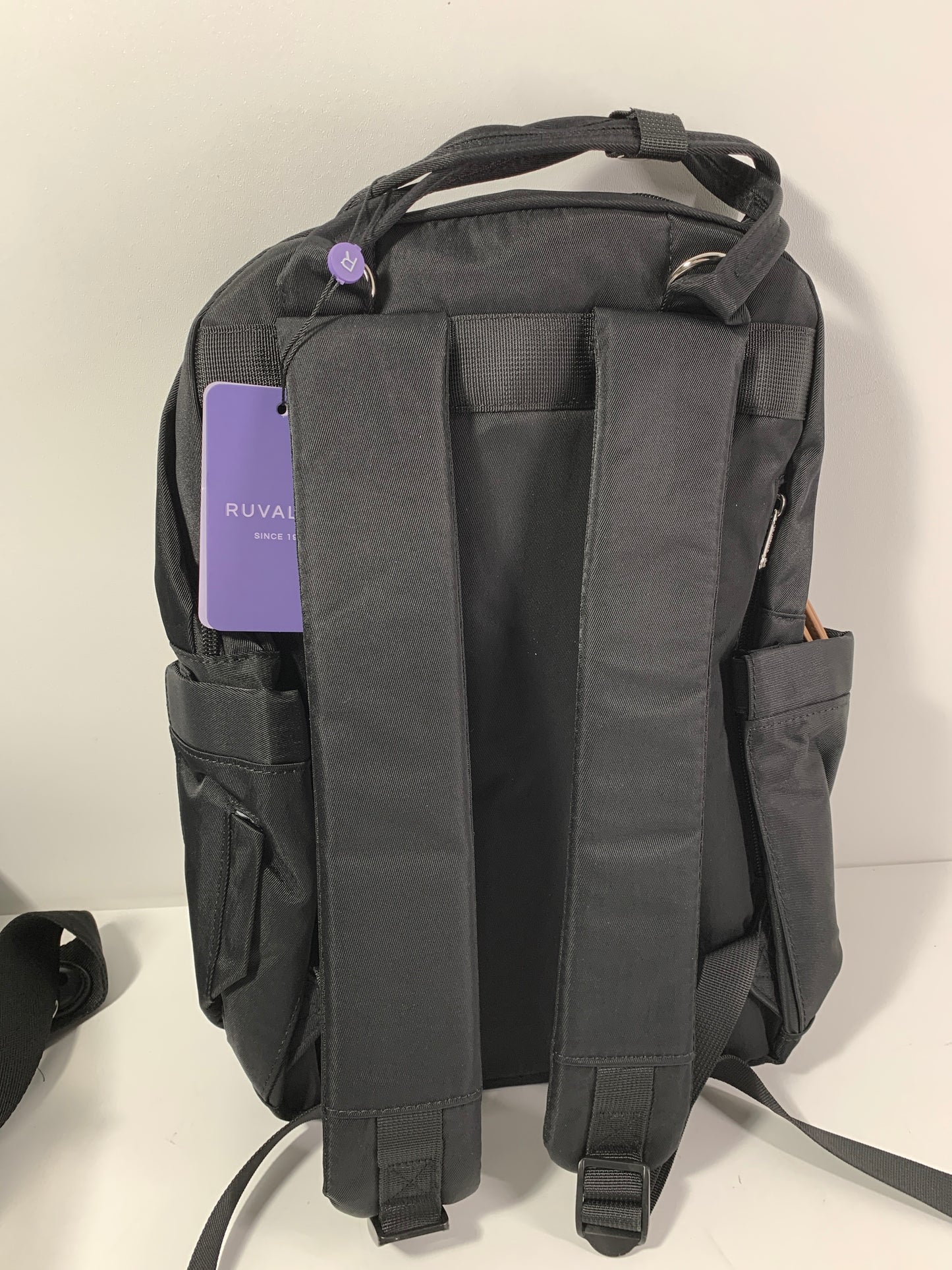 RUVALINO Diaper Bag Backpack, Multifunction Travel Pack Maternity Baby Changing Bags, Large Capacity, Waterproof, Black