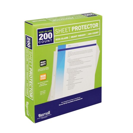 Samsill Heavy Weight Non Glare Sheet Protector 200 Pack
