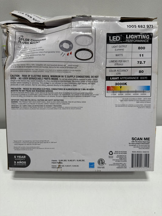 Commercial Electric 9” Color Selectable LED Flush Mount 1005 682 971
