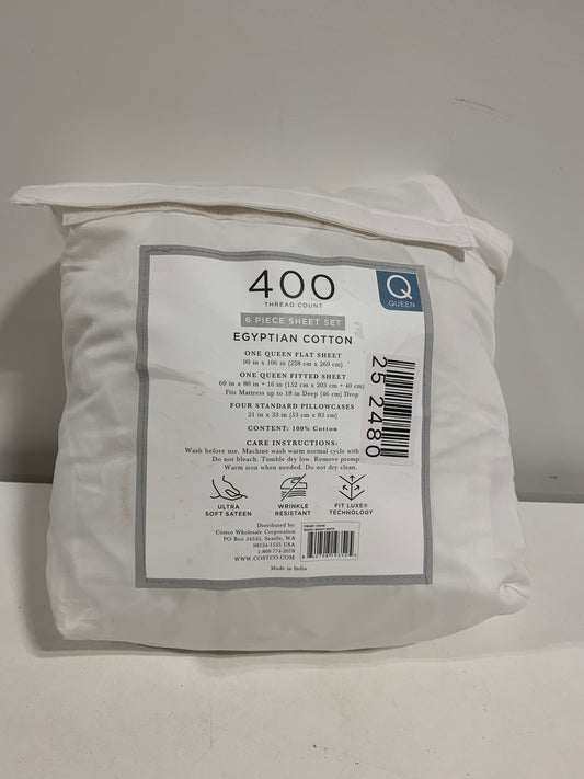 See Desc Hotel Signature Egyptian Cotton Queen Sheet Set 5 Piece 400 Tc White