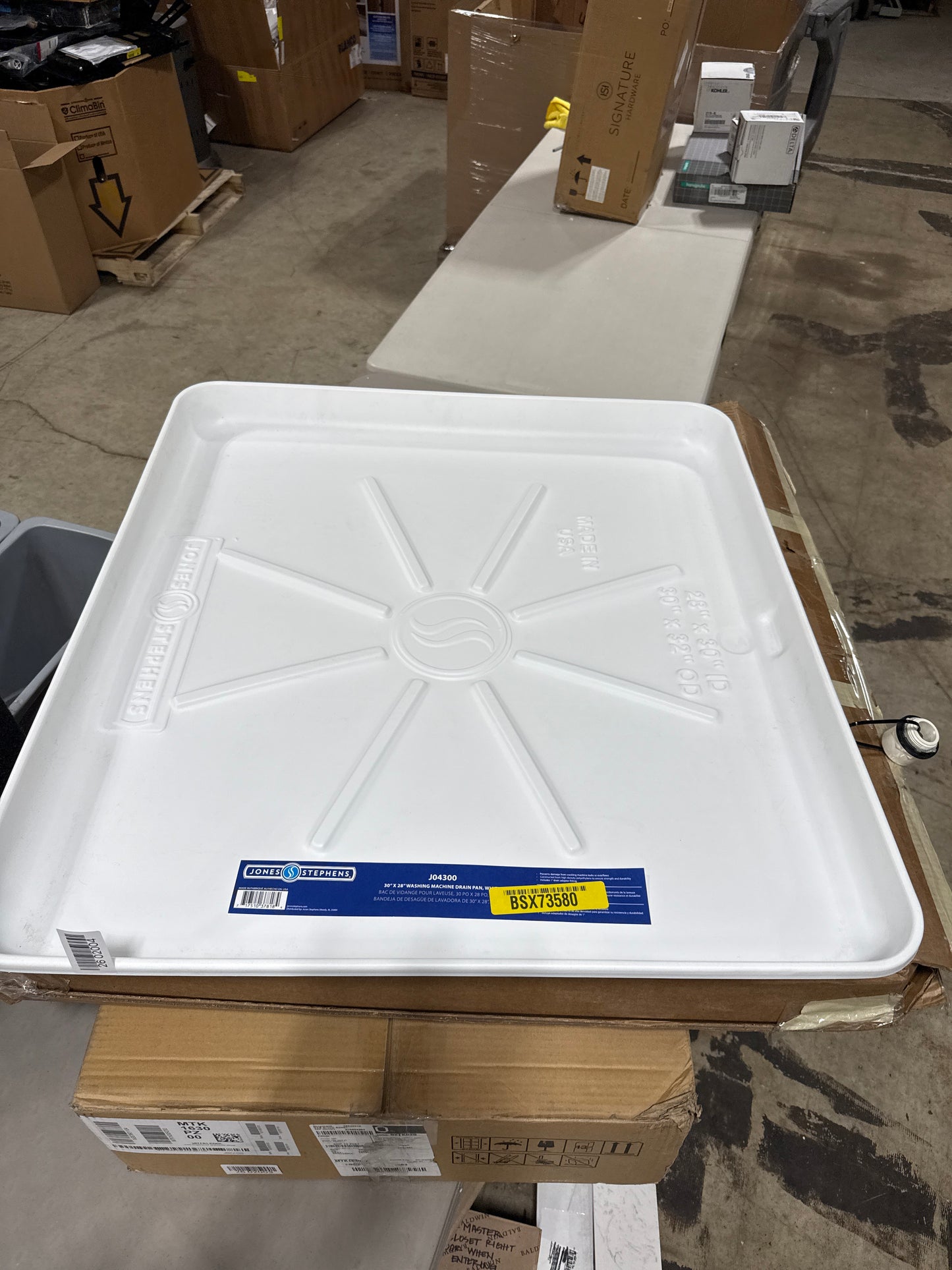 Jones Stephens 30in. X 28in. Washing Machine Drain Pan, White