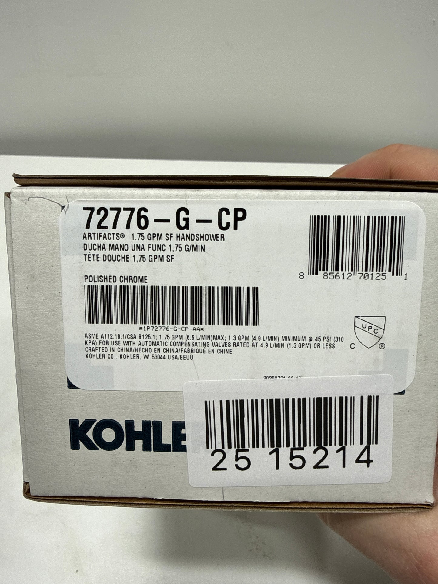 Artifacts 1-Spray Freestanding Handheld Shower Head 1.75 GPM in Polished Chrome