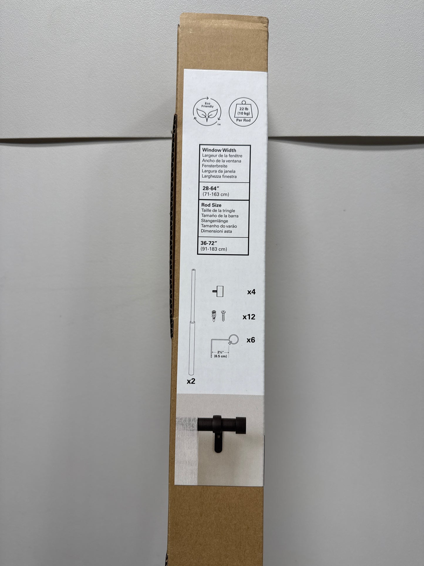 Umbra 1" Curtain Rod, 2-pack Black