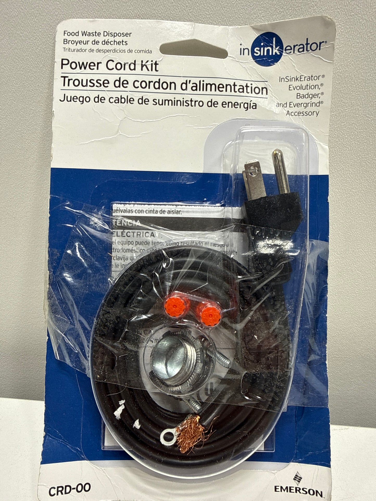 Garbage Disposal Power Cord Kit, 3 Ft L