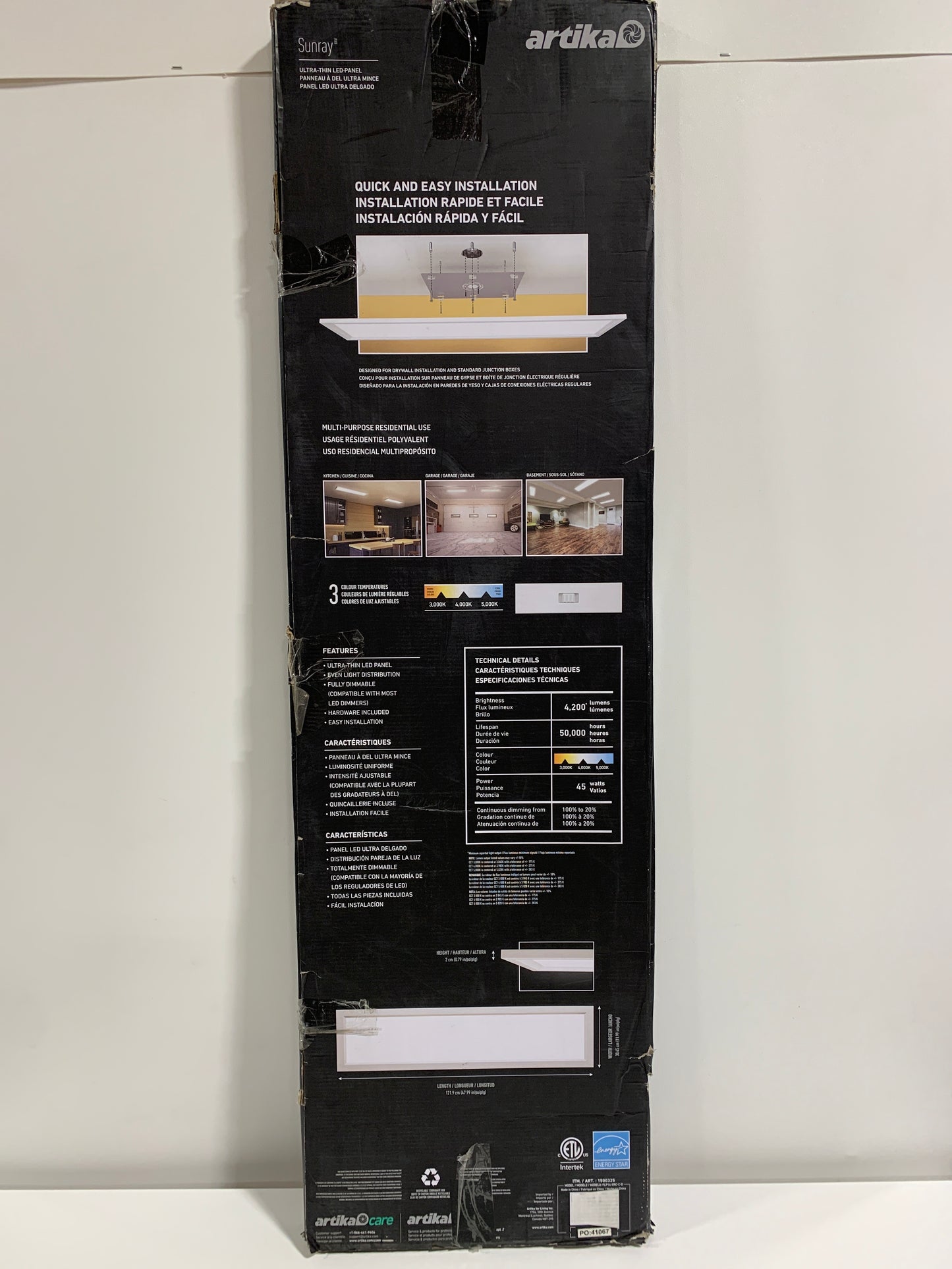 Artika Sunray Ultra Thin LED Light Panel, White