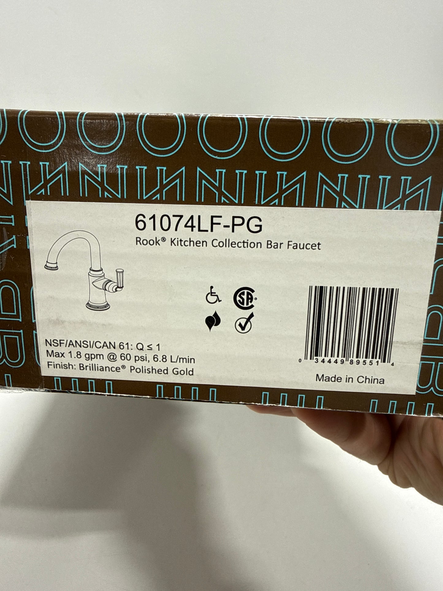 Brizo Rook 1.8 GPM Single Hole Bar Faucet Polished Gold