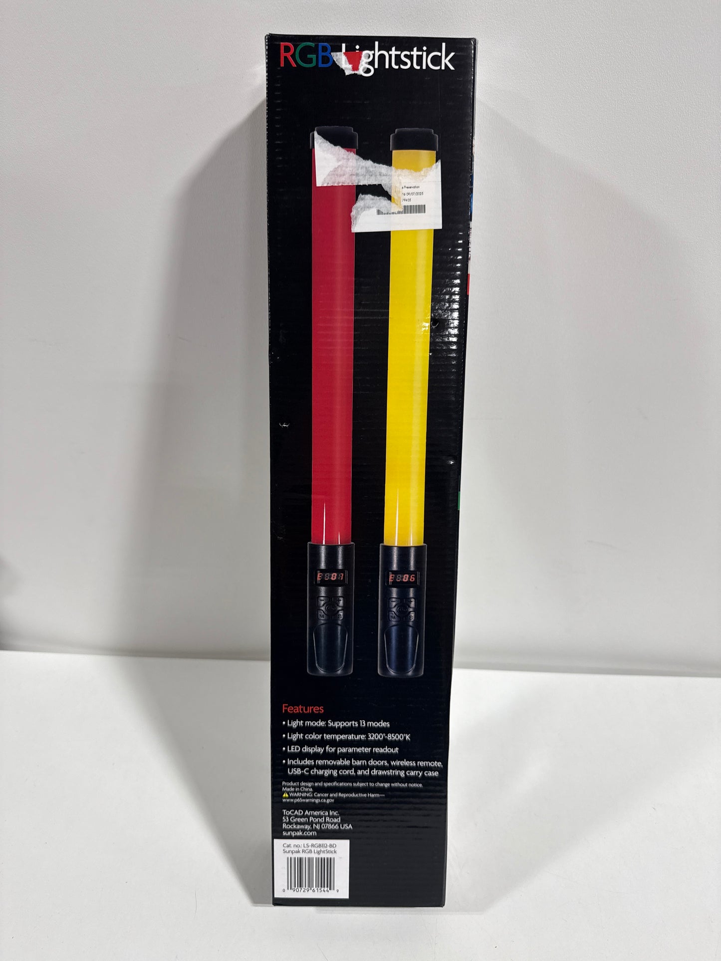 Sunpak - RGB LightStick with Buiilt-in Battery and Remote - Black