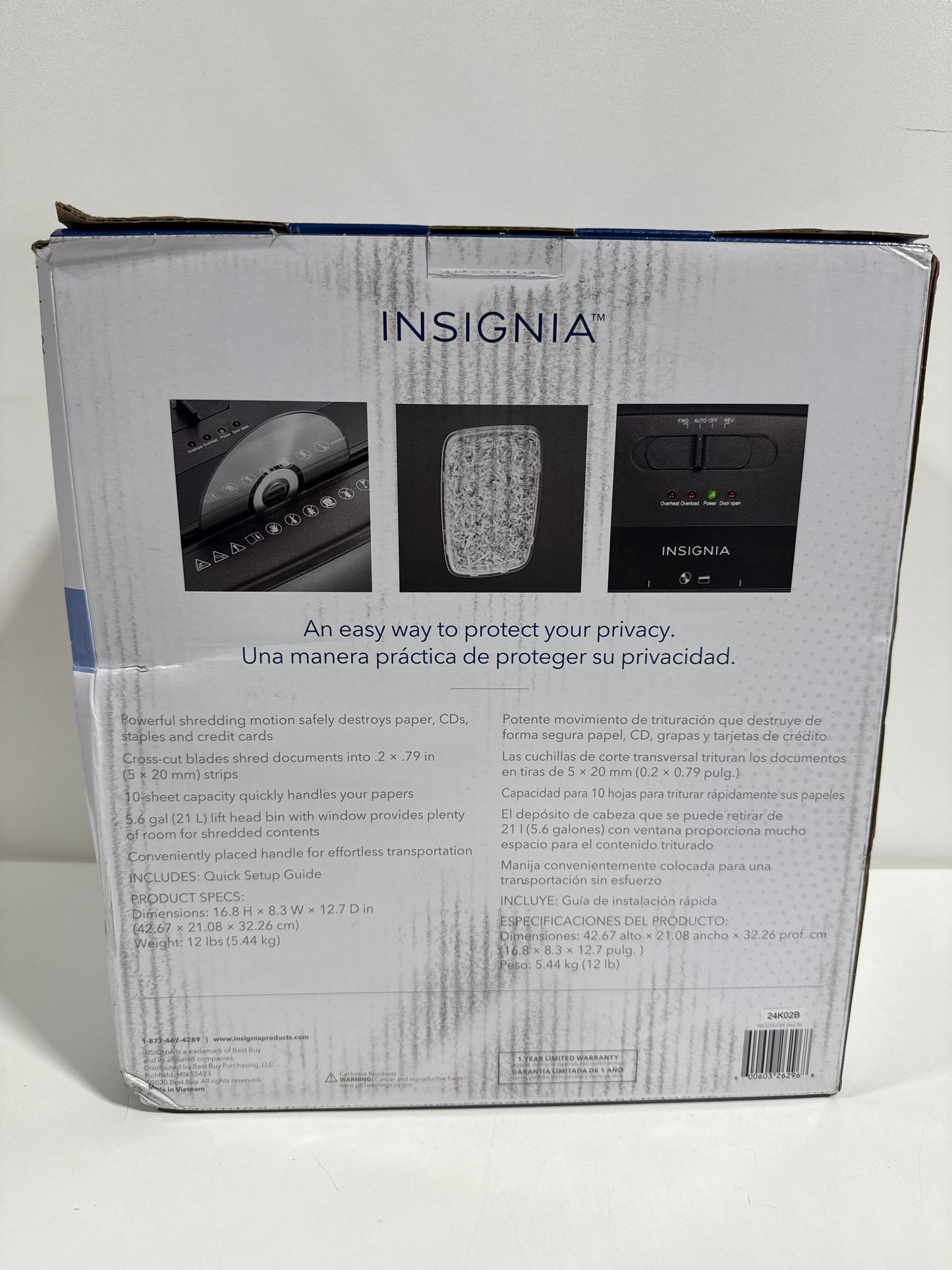 Insignia - 10-Sheet Crosscut Paper/CD Shredder - Black