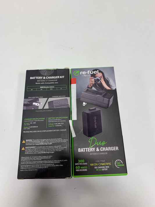 2 x Digipower - Digital Camera Battery & Charger Kit, Replacement for Nikon EN-EL25 Battery and OEM Charger - Black