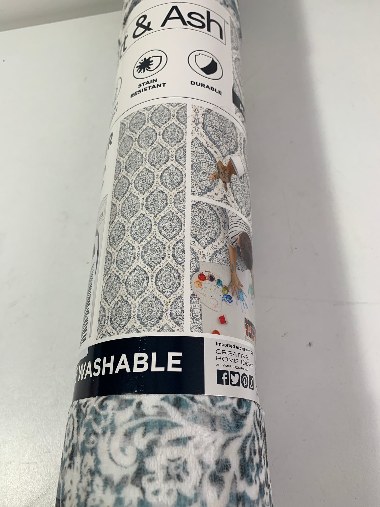 Wyatt & Ash Washable Runner Rug Oakley Aqua 2ft x 6ft