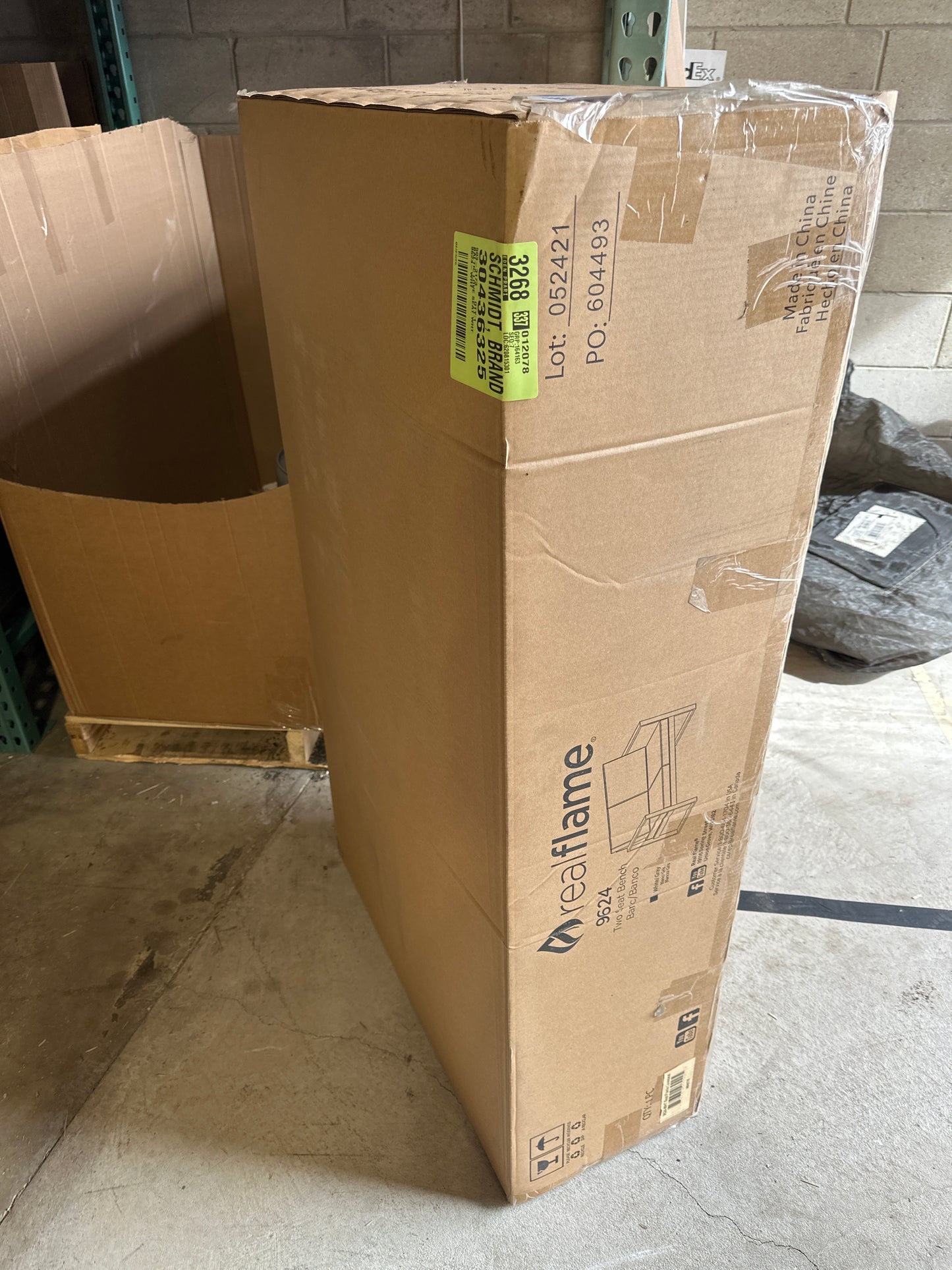 Real Flame Baltic White Aluminum Outdoor Loveseat with Grey Cushions