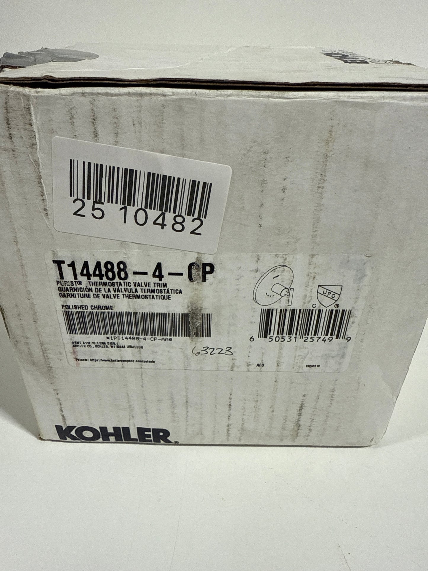 KOHLER Purist MasterShower Temperature Control Valve Trim with Lever Handle