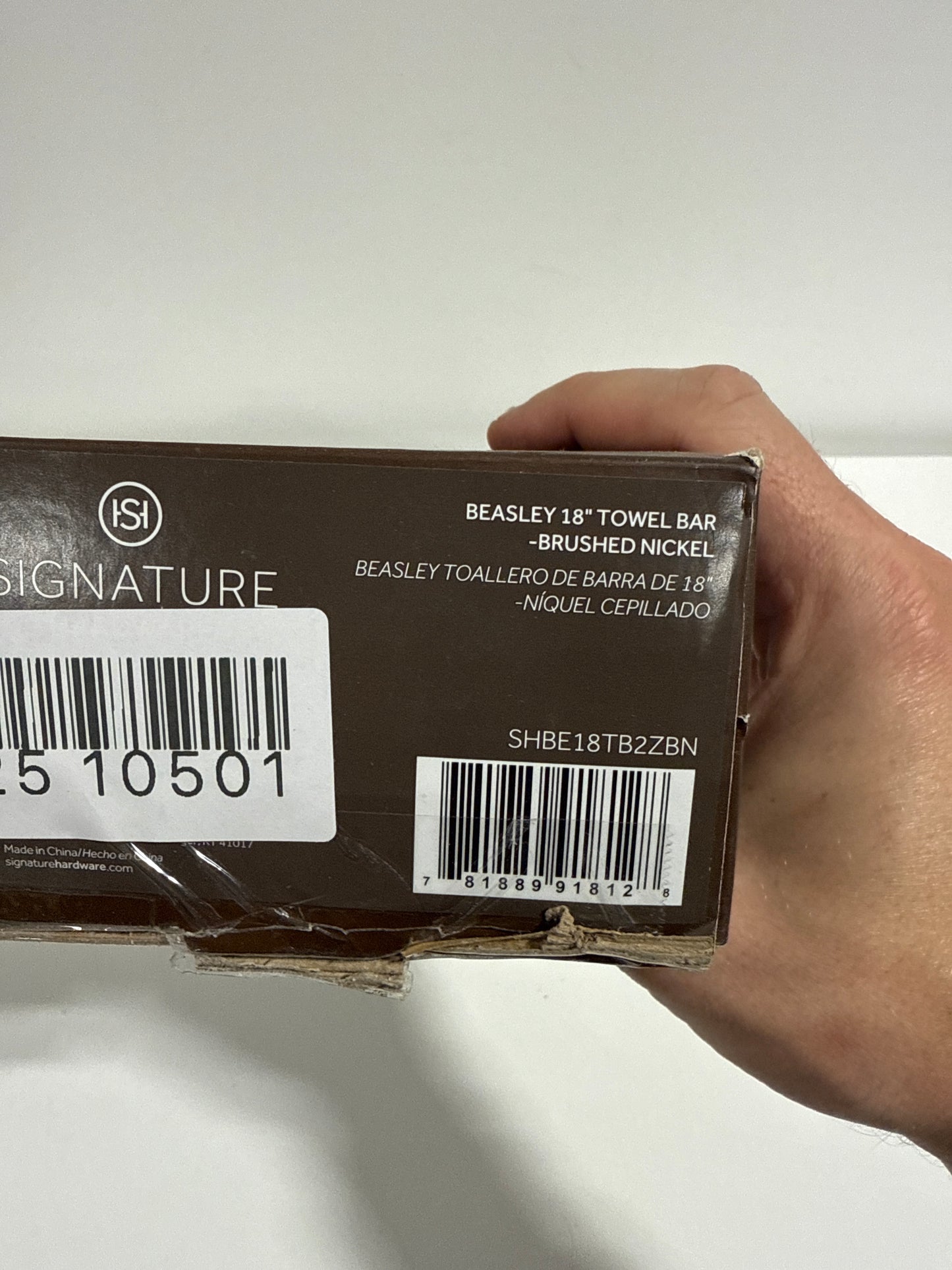 Beasley 18 in. Wall Mounted Towel Bar in Brushed Nickel