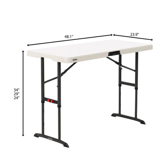 Defect 2 x Lifetime 4-Foot Commercial Adjustable Height Folding Table
