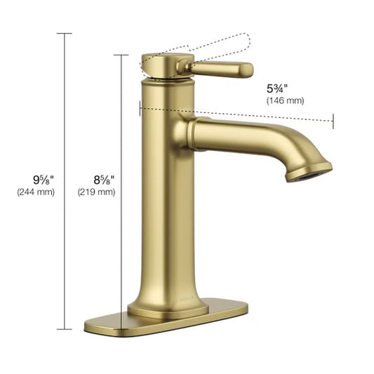 Kohler Terzet Single-handle Bathroom Faucet Brass Gold