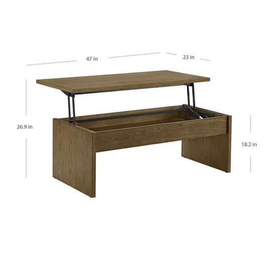 Bayside Furnishings Whitlee Lift-Top Coffee Table, Brown
