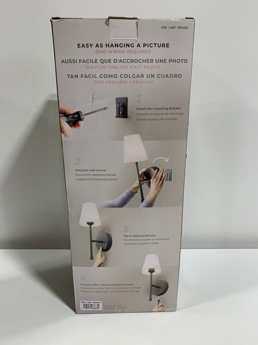 Globe Set of 2 Rechargeable LED Wall Sconces Dimmable