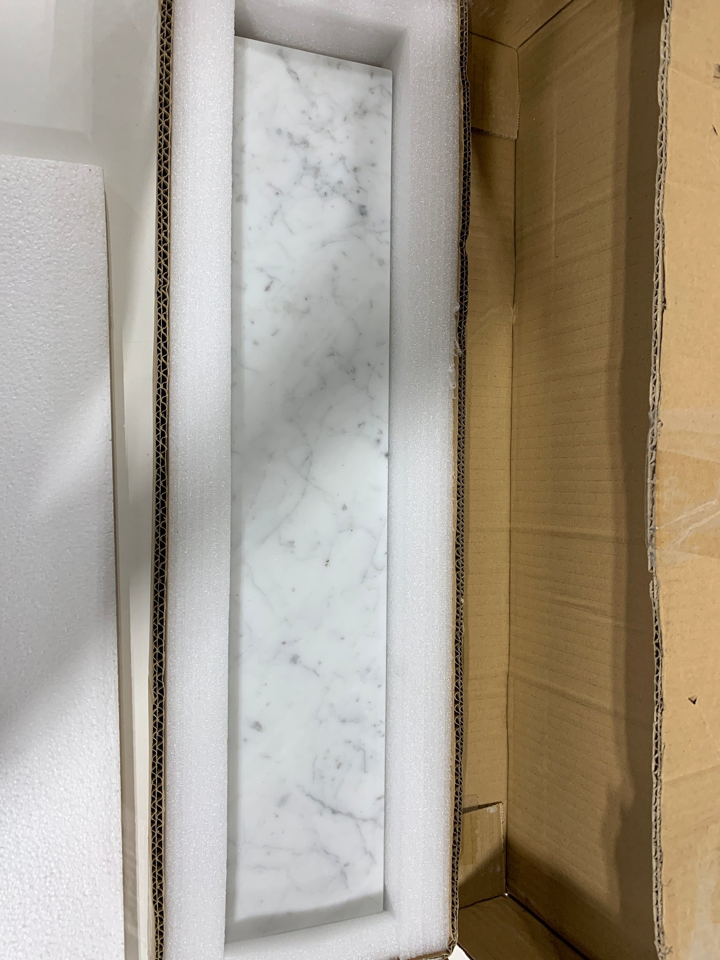 Ariel AL-CW-SIDESPLSH Ariel 21-3/16" Marble Vanity Side Splash White Bathroom Storag