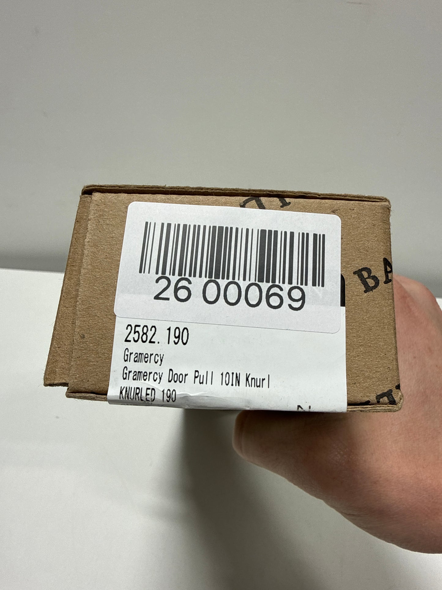 Scratch Baldwin 2582 Gramercy Knurled 10 Inch Center to Center Single Door Pull from the Estate Collection Satin Black