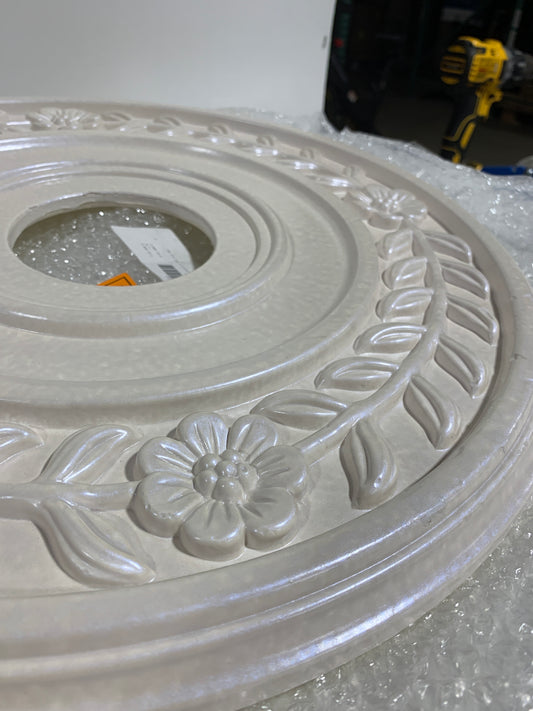 Ekena Millwork CM16WRFBS Wreath Ceiling Medallion, 16 1/4"OD x 3 5/8"ID x 1"P, Hand-Painted Flash Blue