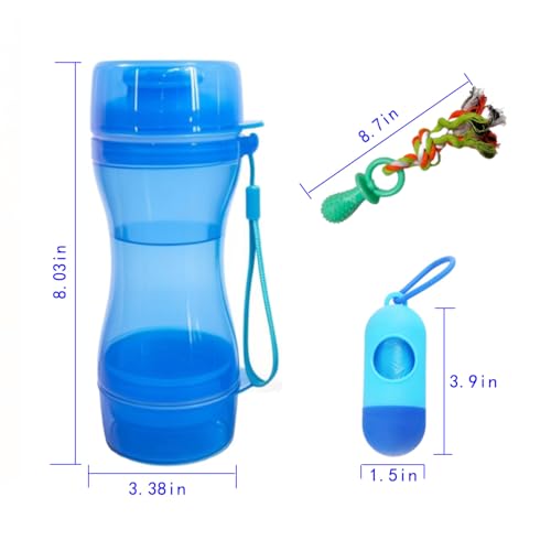 SESAWILLIAM Pets Water Bottle with Food Container,Travel Puppy Water Bowl,Portable Pet,Dispenser,Dog Stuff Accessories Items
