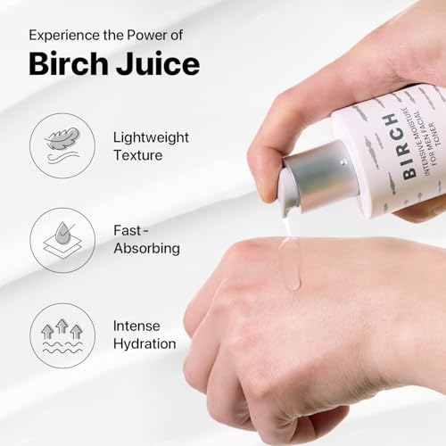 Nature Republic Birch Intensive for Men Skin Care Kit, Face Wash & Moisturizer for Hydrated Skin, Facial Toner (4.05 Fl.Oz) Emulsion (4.05 Fl.Oz) Cleaner (3.38 Fl.Oz), Korean Gift Sets