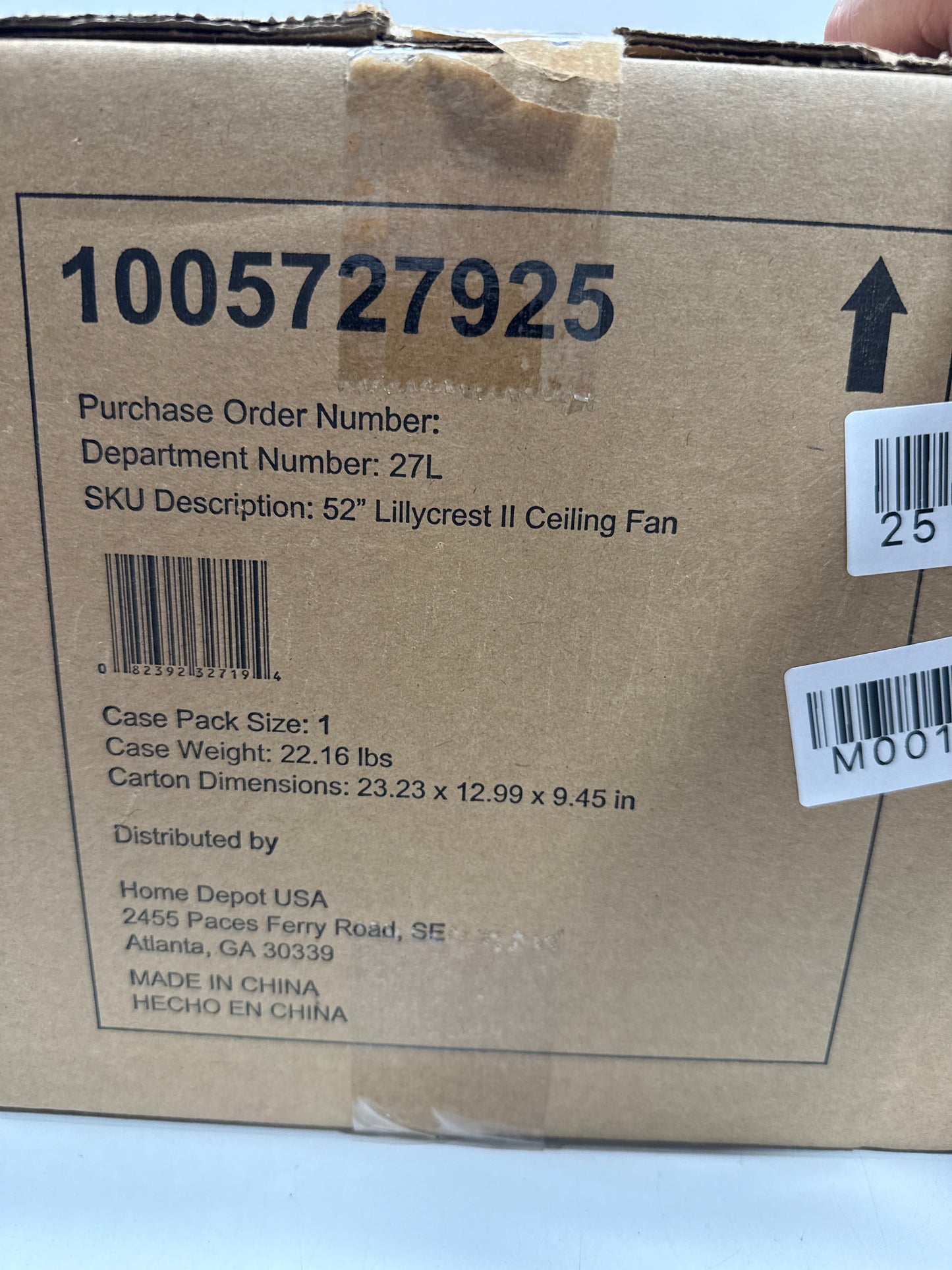 Hampton Bay Lillycrest II 52 in. Indoor/Outdoor Matte Black Wet Rated Ceiling Fan with 5 Weather Resistant QuickInstall Blades 32719