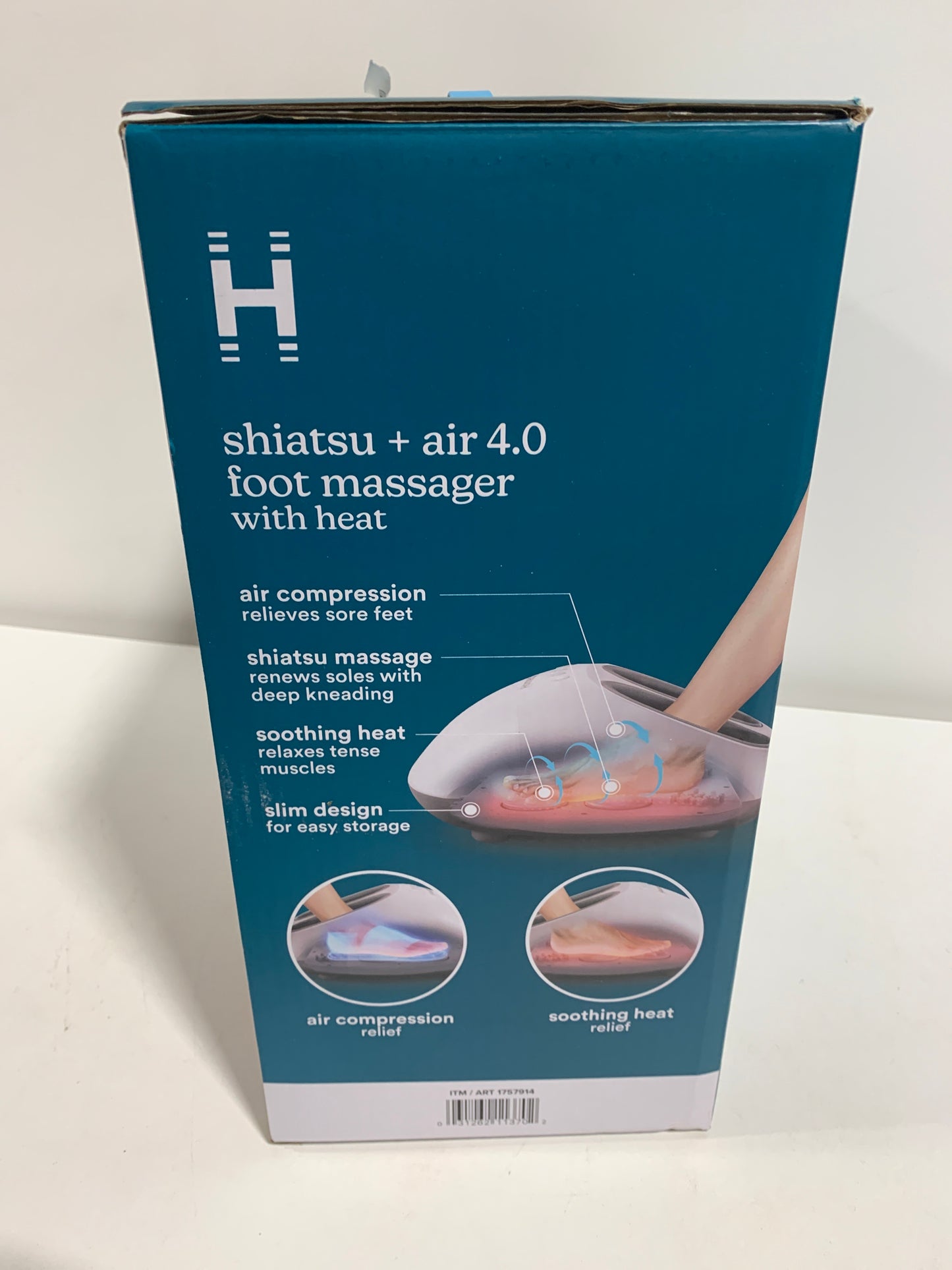 HoMedics Shiatsu + Air 4.0 Foot Massager with Heat, Gray