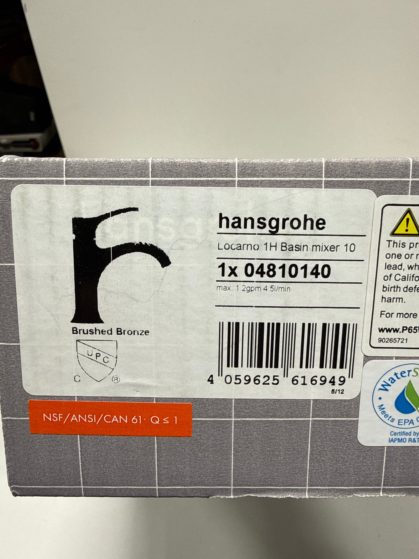 hansgrohe Locarno -Handle -Hole 8-inch Tall Bathroom Sink Faucet in Brushed Bronze, 04810140