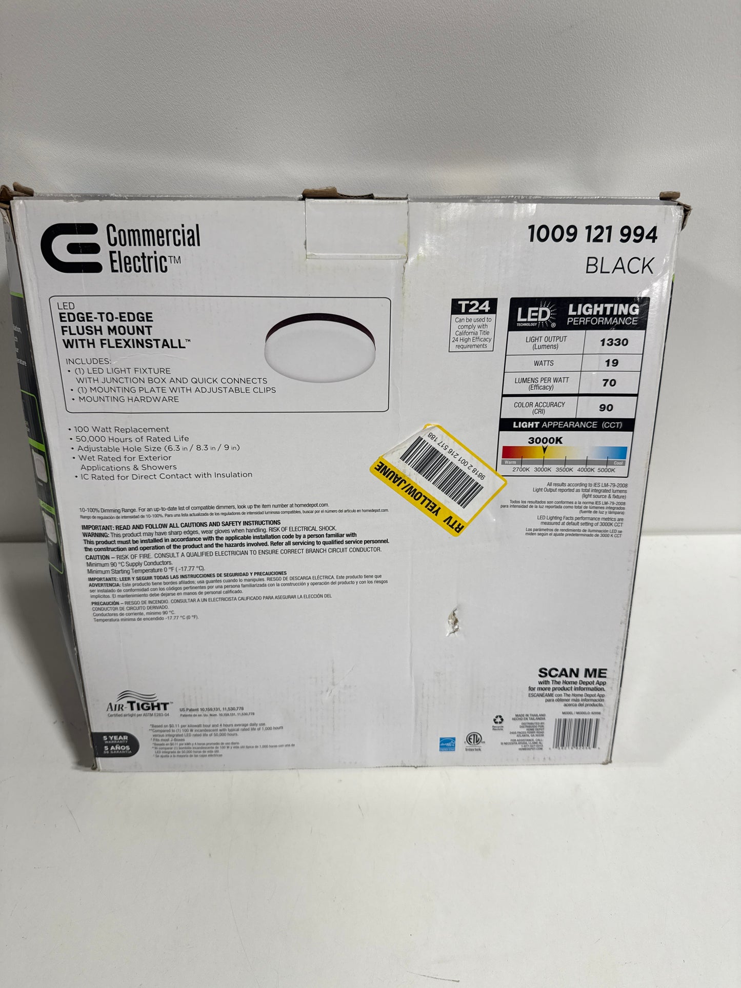 Flexinstall LED 12 in. Black Edge to Edge Lens Flush Mount Light Recessed Light for Home with 5CCT + DuoBright Dimming